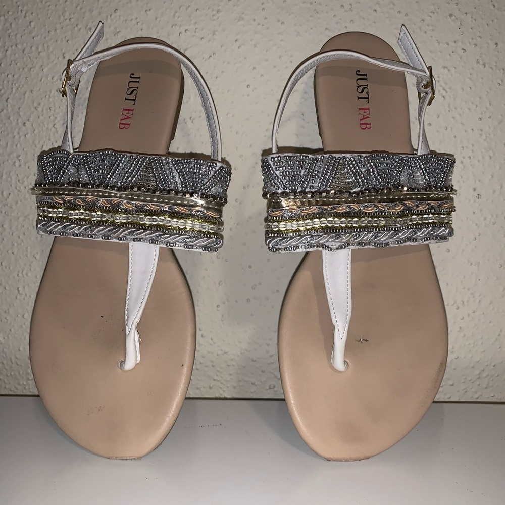 White JustFab sandals